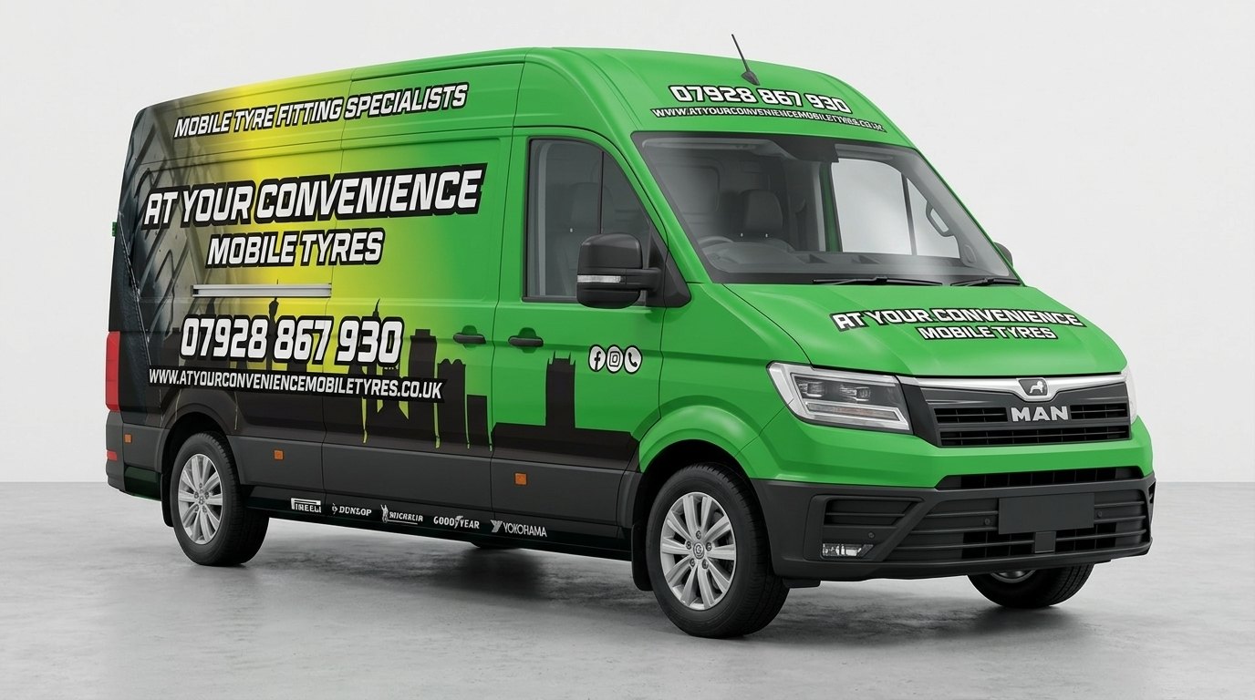 At Your Convenience Mobile Tyres — liveried MAN fitting van in the studio